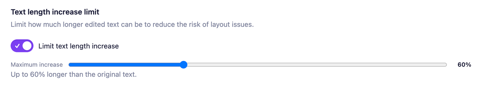Editly text length increase limit setting for safer Elementor content edits